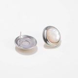 925 Sterling Silver White Mother of Pearl Stud Earrings - floysun