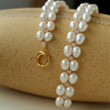 Double Layer Braided Freshwater Pearl Necklace OT Choker