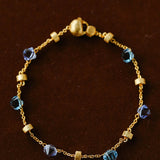 Italian Brushed Gold Bead & Swarovski Crystal Bracelet