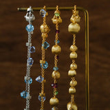 Italian Brushed Gold Bead & Swarovski Crystal Bracelet