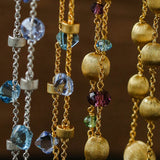 Italian Brushed Gold Bead & Swarovski Crystal Bracelet