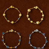 Italian Brushed Gold Bead & Swarovski Crystal Bracelet