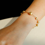 Italian Brushed Gold Bead & Swarovski Crystal Bracelet