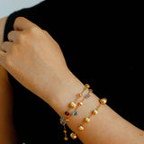 Italian Brushed Gold Bead & Swarovski Crystal Bracelet