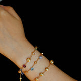 Italian Brushed Gold Bead & Swarovski Crystal Bracelet