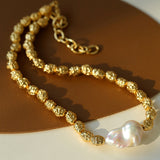 Baroque Lava Metal Series Single Baroque Pearl Necklaces