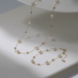 Elegant Stardust Pearl Chain Necklace