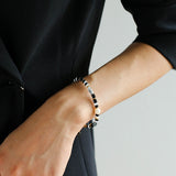 Multiple Irregular Colored Agates Jade Bracelet-Black