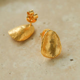 925 Sterling Silver Handmade Hammered Texture Earrings