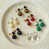 Red Agate Double Ball Earrings