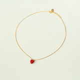 Red Enamel Heart Pendant Necklace