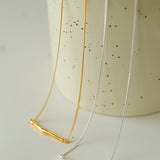 Minimalism Metal Toothpick Chian Necklace - Silver