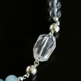 Ocean Serenity Aquamarine & Clear Quartz Magnetic Convertible Beaded Necklace