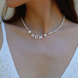 White Mother of Pearl Custom Name Pearl Necklace