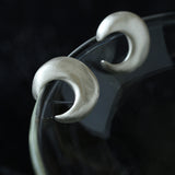 Matte Sterling Silver Series Frosted Moon Bud Simple Stud Earrings