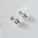 Large and Small Metal Beads Earrings - Sterling Silver