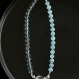 Ocean Serenity Aquamarine & Clear Quartz Magnetic Convertible Beaded Necklace