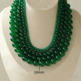 Green Agate Beaded Necklaces 3mm/6mm/8mm/10mm/12mm