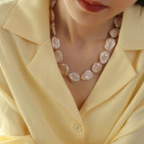 Elegant Rebellion Baroque Pearl Statement Necklace