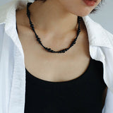 Gradual Black Onyx Beaded Necklace
