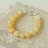 10mm Yellow Jade Beaded Figure 8 Buckle Bracelet