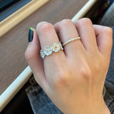 Engraved Sunflower Daisy Adjustable Ring Sets