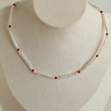 Vintage Artistic Baroque Pearl Silver Bar Necklace