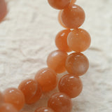 Smooth Round Sunstone Beaded Choker Necklace