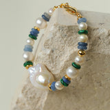 Colorful Beads & Baroque Pearls Twisted Chain Bracelet
