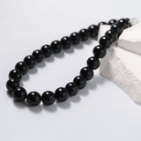 Black Onyx 14mm Beaded OT Buckle Necklace