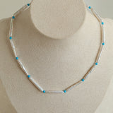 Vintage Artistic Baroque Pearl Silver Bar Necklace