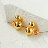 Large and Small Metal Beads Earrings - Sterling Silver
