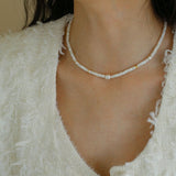 White Mother of Fritillary Pearl Necklace
