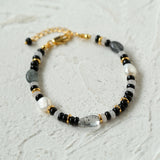 Multiple Irregular Colored Agates Jade Bracelet-Black
