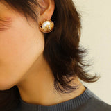 Stamen Artificial Pearls Stud Earrings
