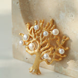 Antique Money Tree Pearl Brooch