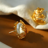 Stamen Artificial Pearls Stud Earrings