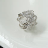 Engraved Lace Ring Brushed Matte Hollow Ring
