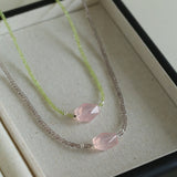 Pink Crystal Candy Cube Necklace