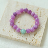Purple Grapestone Elastic Beaded Bracelet