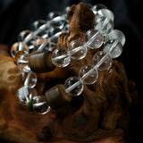Agarwood Beads Clear Quartz Citrine Stretch Bracelet