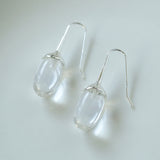 Red Black Agate White Crystal Ear Hooks Drop Earrings