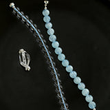 Ocean Serenity Aquamarine & Clear Quartz Magnetic Convertible Beaded Necklace
