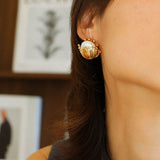 Stamen Artificial Pearls Stud Earrings