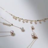 Retro Pull-Through Pearl Pendant Necklace