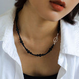 Gradual Black Onyx Beaded Necklace