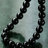 Handwoven 12mm Black Agate Stone Magnetic Clasp Necklace
