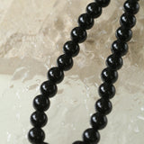 Handwoven 12mm Black Agate Stone Magnetic Clasp Necklace