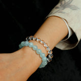 Ocean Serenity Aquamarine Magnetic Clasp Beaded Bracelet
