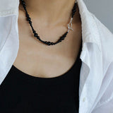 Gradual Black Onyx Beaded Necklace